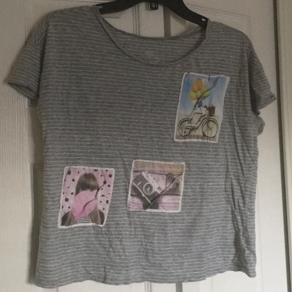 Justice Grey Crop Top